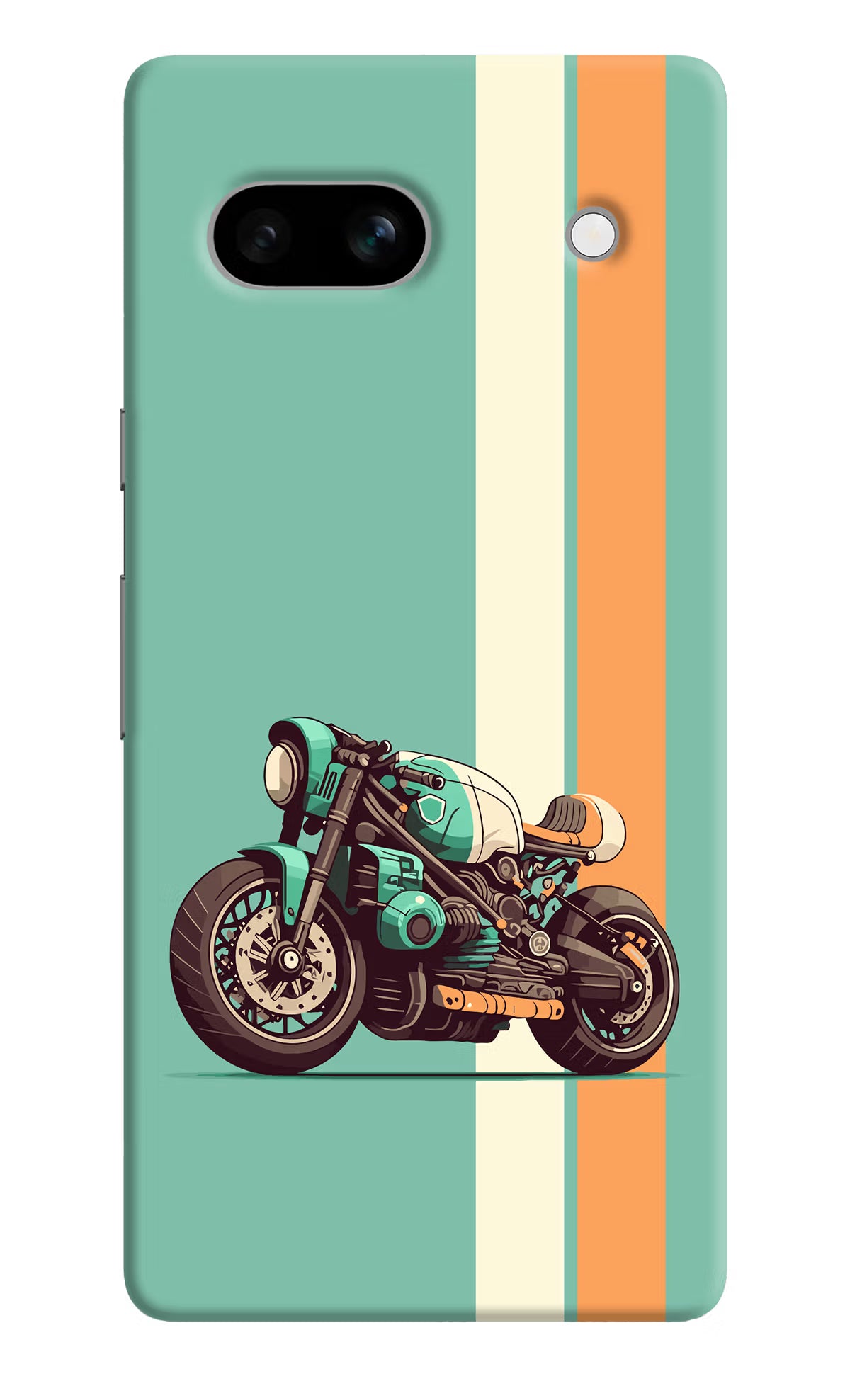 Striped Moto Drift Google Pixel 7A Hard Case Back Cover by Casekaro