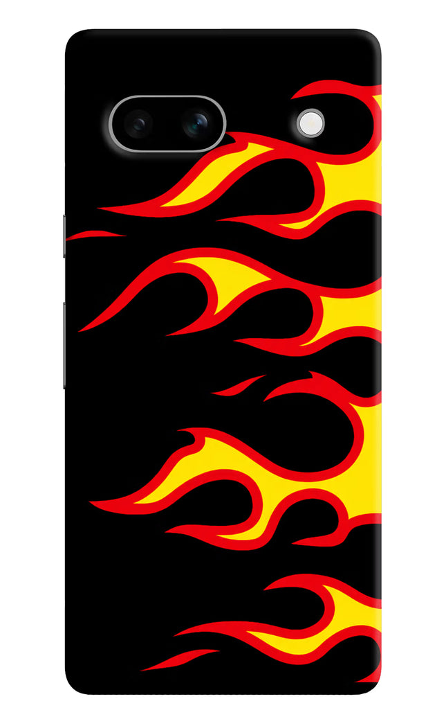 Side Sweep Flames Google Pixel 7A Hard Case Back Cover by Casekaro