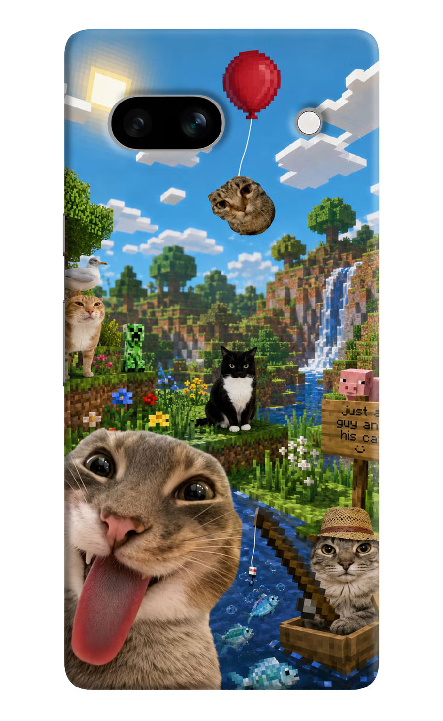 Minecraft Cat Chaos Google Pixel 7A Back Cover, Hard case