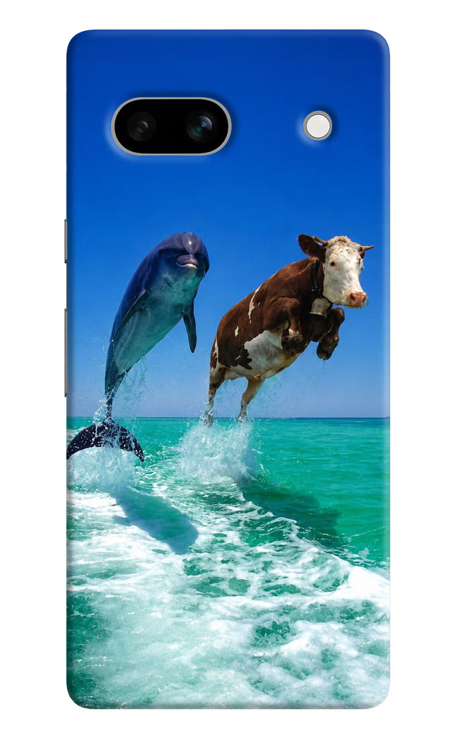 Dolphin vs Cow Google Pixel 7A Hard Case Back Cover by Casekaro