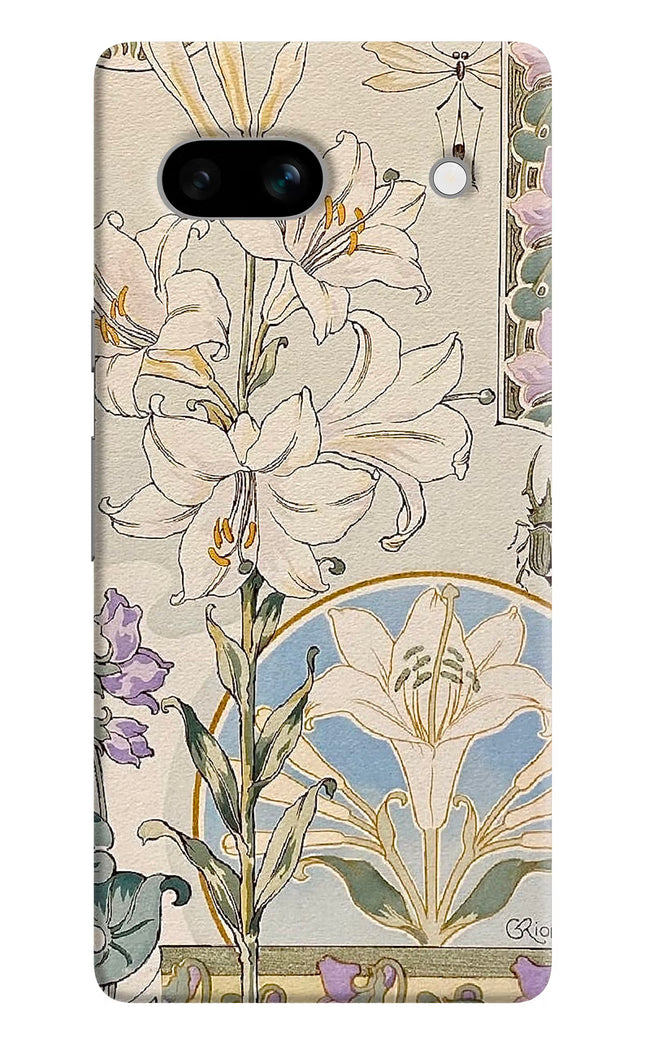 White Lily Google Pixel 7A Hard Case Back Cover by Casekaro