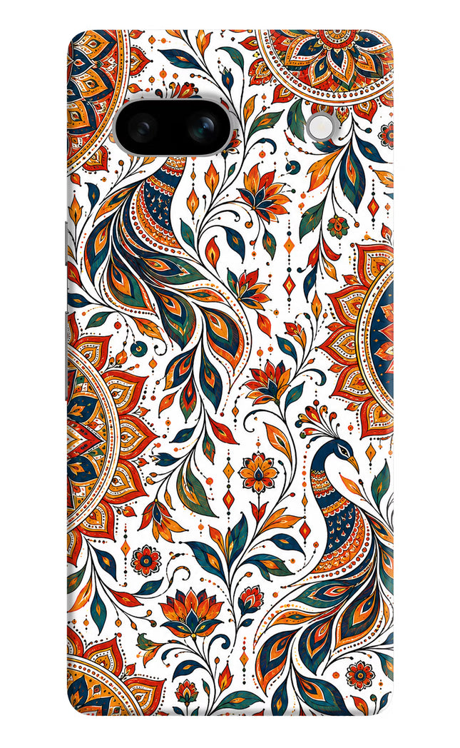 White Mayura Google Pixel 7A Hard Case Back Cover by Casekaro