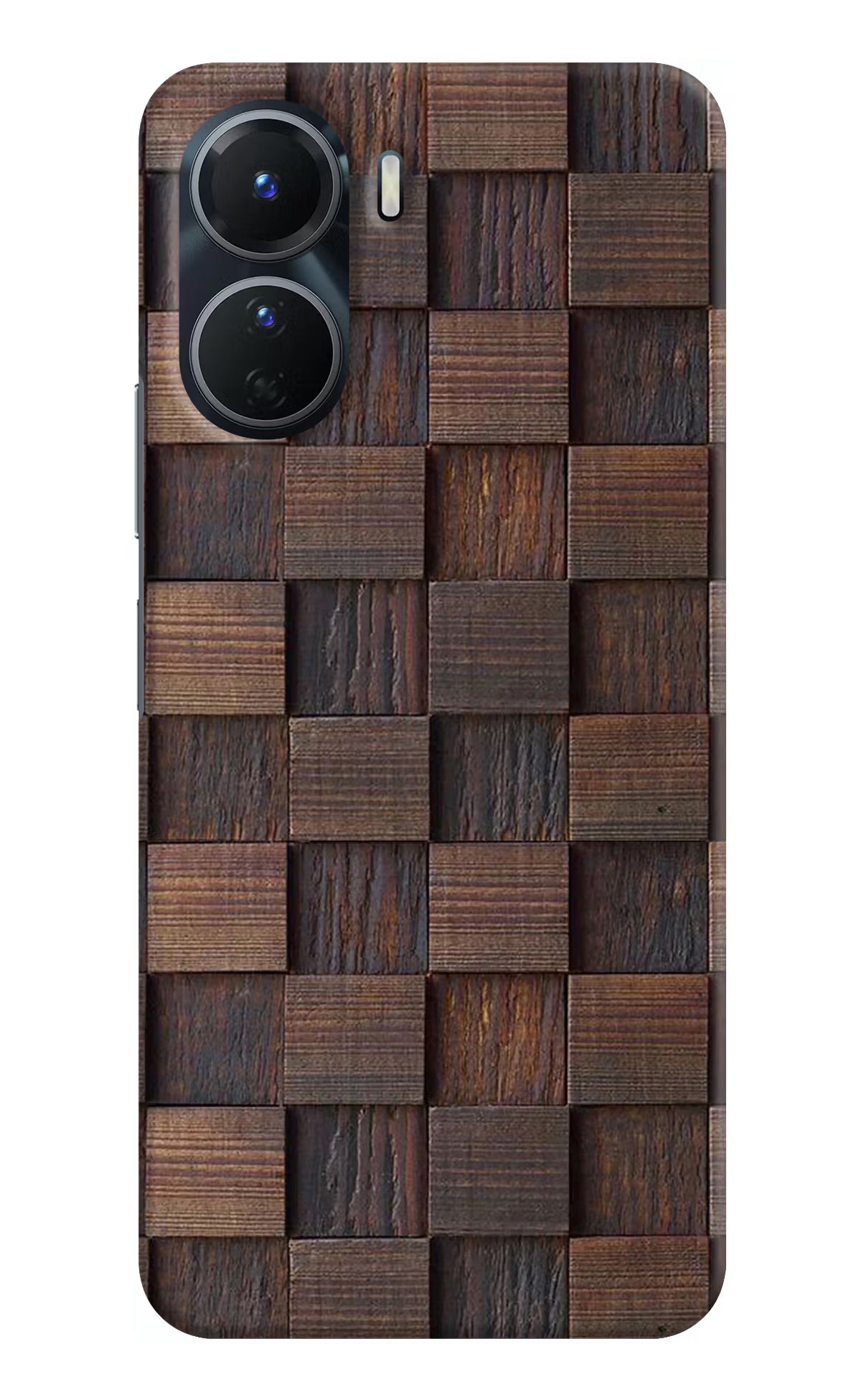 Wooden Cube Design Vivo T2x 5G Hard Case Back Cover by Casekaro