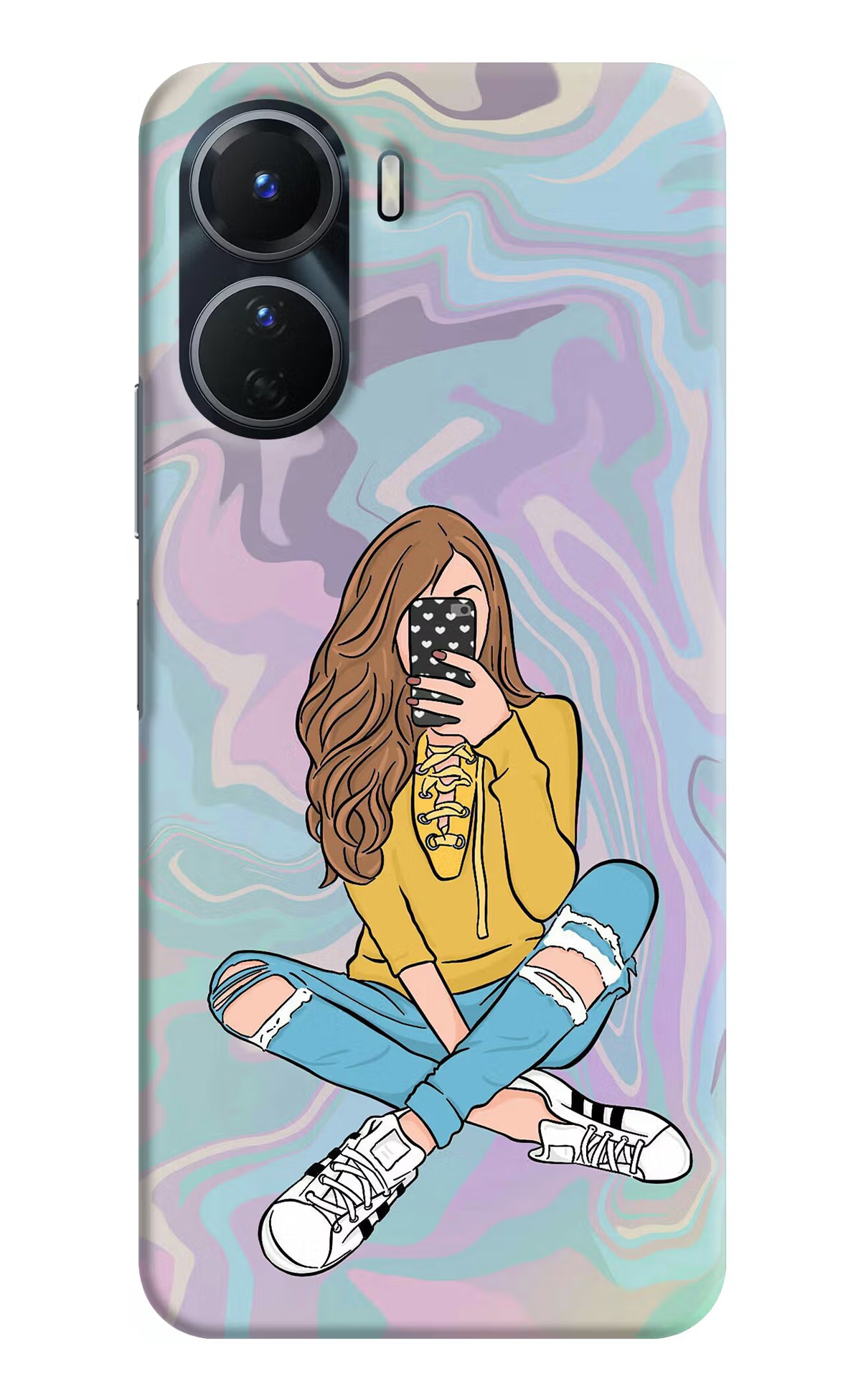 Selfie Girl Vivo T2x 5G Hard Case Back Cover by Casekaro