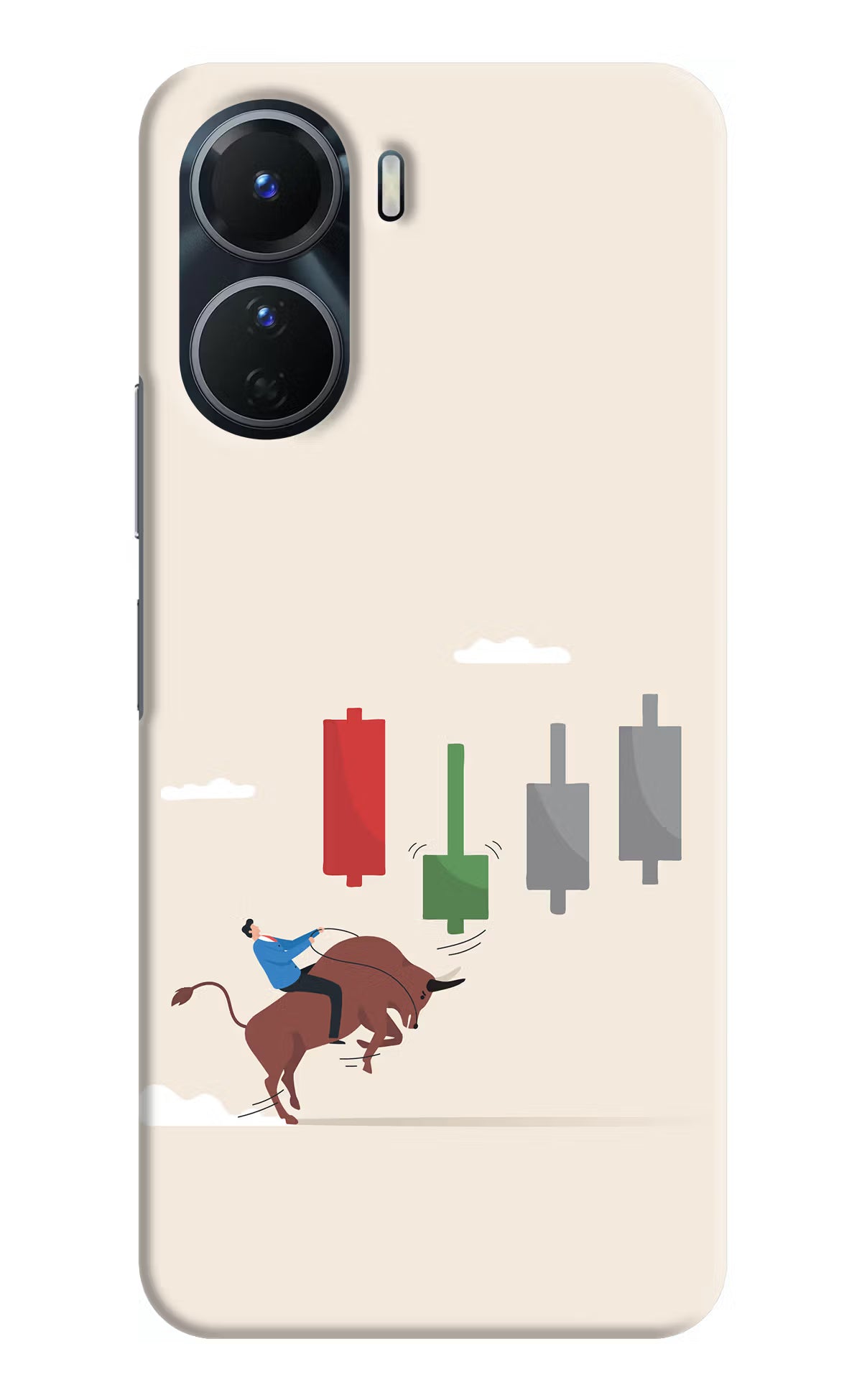 Bull Trading Momentum Vivo T2x 5G Hard Case Back Cover by Casekaro