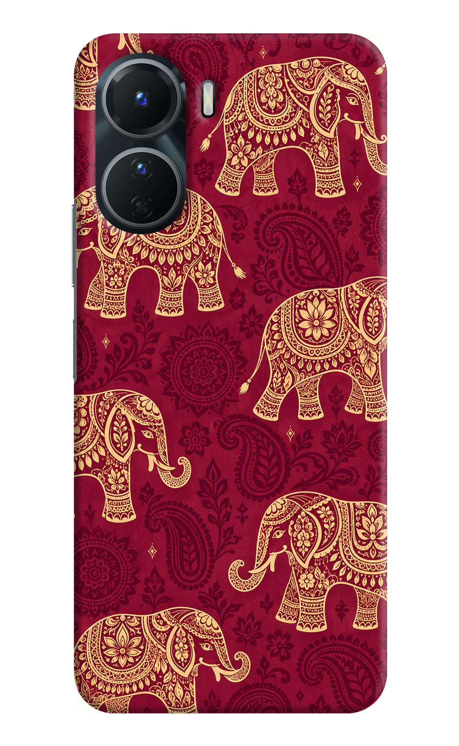 Maroon Elephant Vivo T2x 5G Back Cover, Hard case