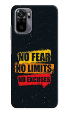 No Fear No Limits No Excuse Redmi Note 11 SE Hard Case Back Cover by Casekaro