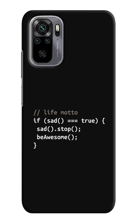 Life Motto Code Redmi Note 11 SE Hard Case Back Cover by Casekaro