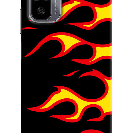 Side Sweep Flames Redmi Note 11 SE Hard Case Back Cover by Casekaro
