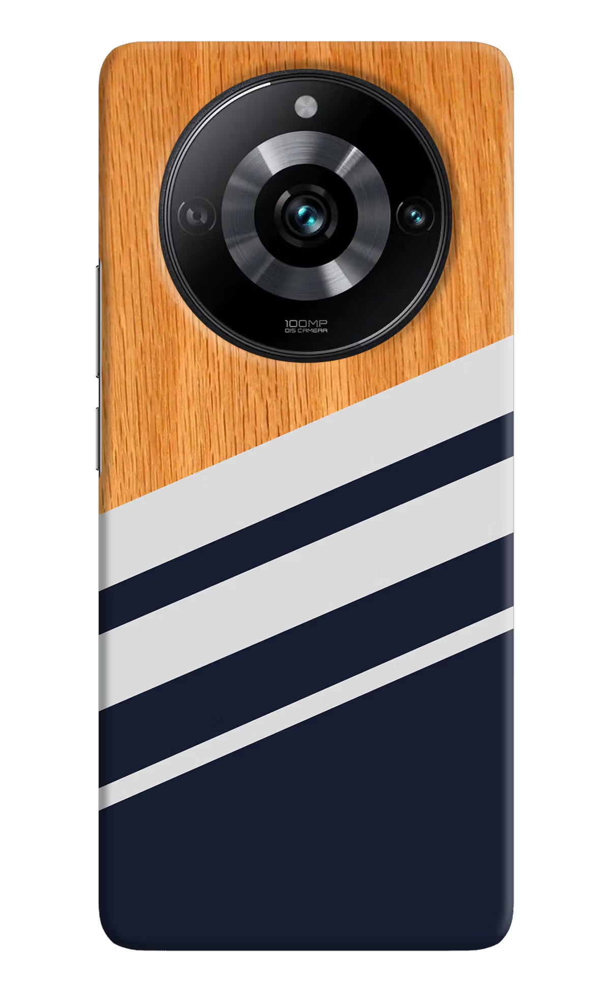Blue and white wooden Realme Narzo 60 Pro Hard Case Back Cover by Casekaro