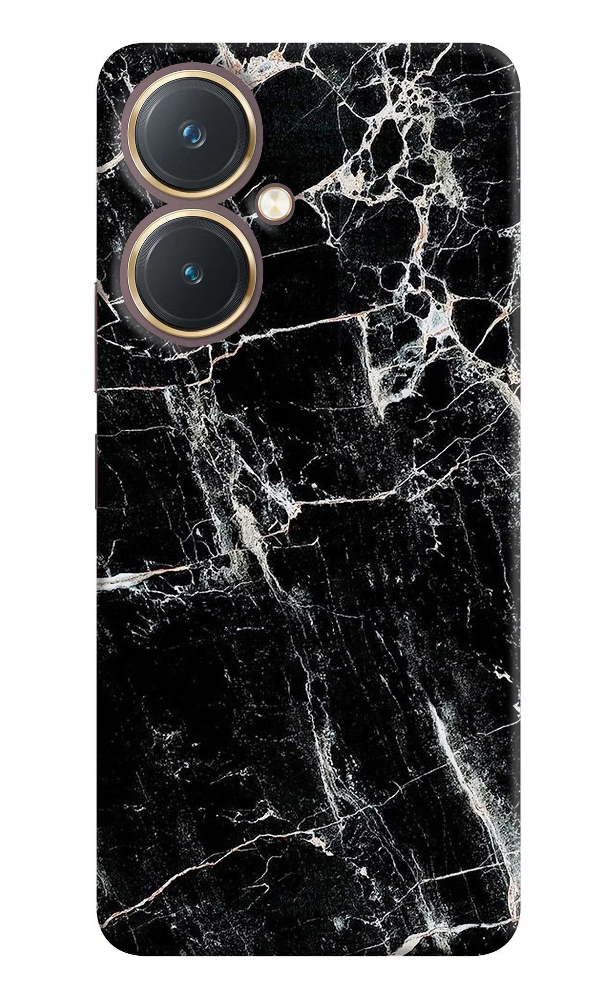Black Marble Texture Vivo Y27 Hard Case Back Cover by Casekaro