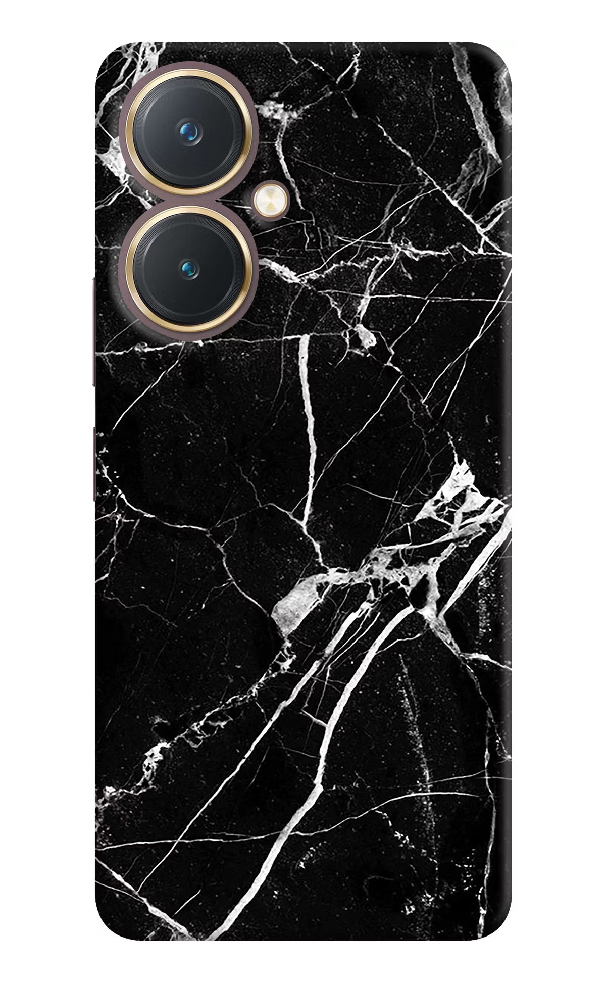 Black Marble Pattern Vivo Y27 Hard Case Back Cover by Casekaro