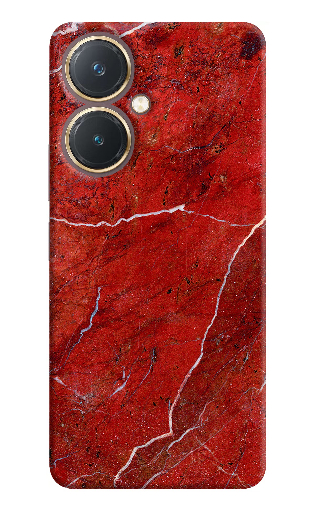 Red Marble Design Vivo Y27 Hard Case Back Cover by Casekaro