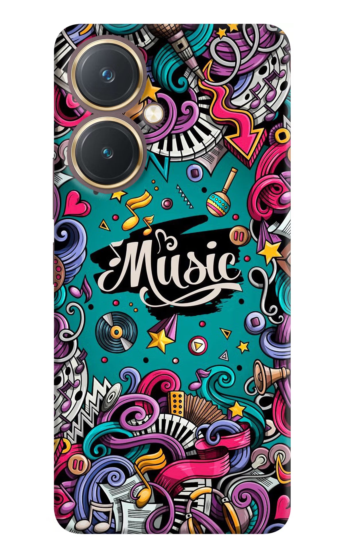 Music Graffiti Vivo Y27 Hard Case Back Cover by Casekaro