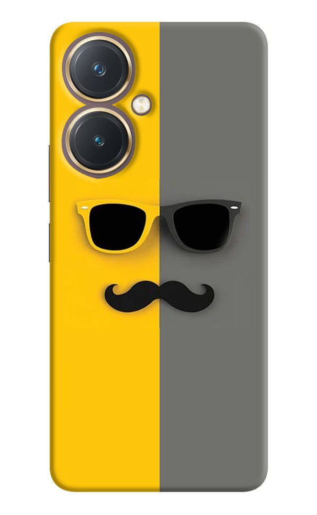 Sunglasses with Mustache Vivo Y27 Hard Case Back Cover by Casekaro