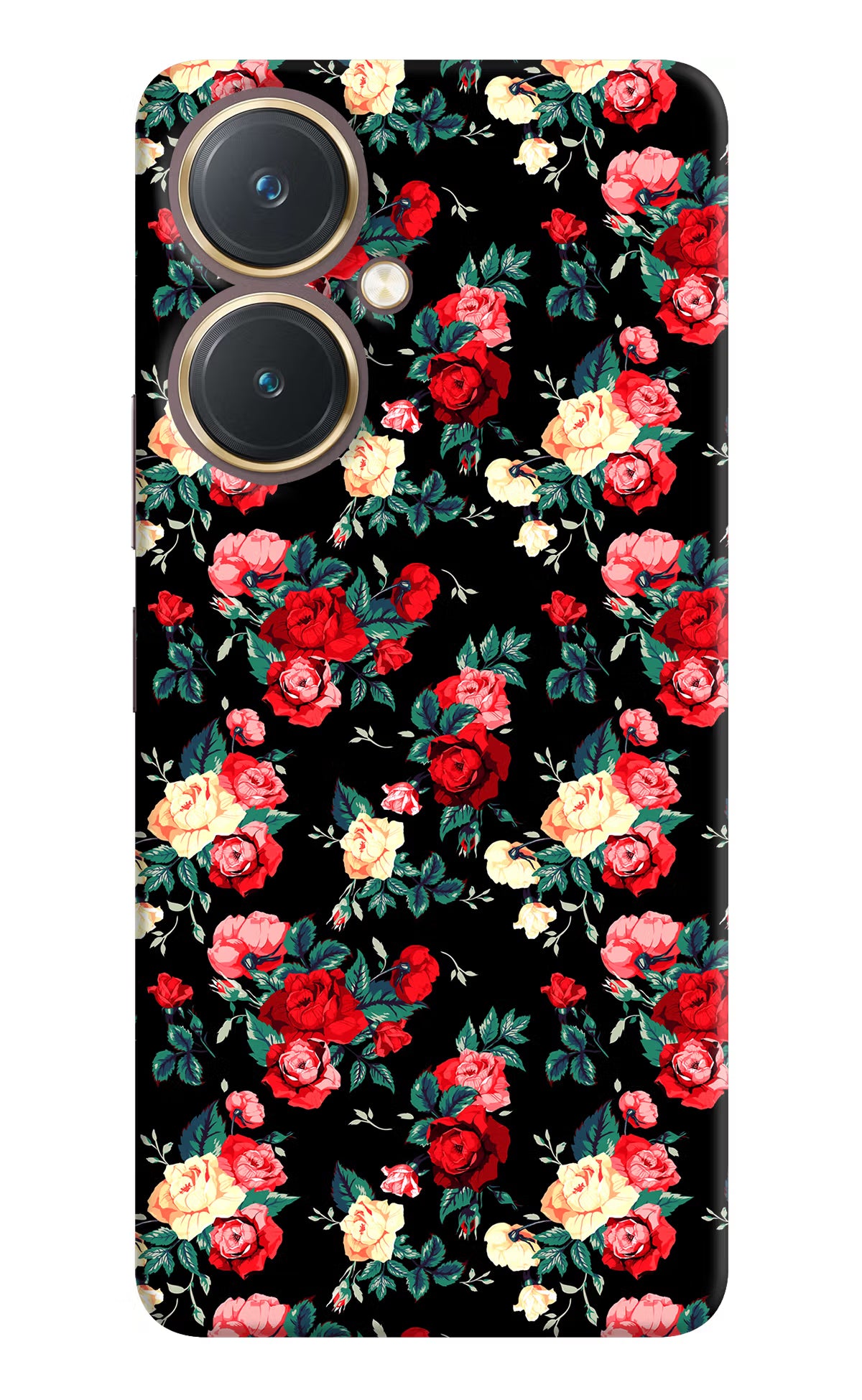 Rose Pattern Vivo Y27 Hard Case Back Cover by Casekaro