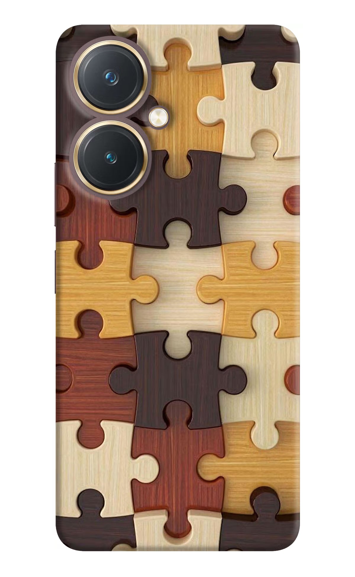 Wooden Puzzle Vivo Y27 Hard Case Back Cover by Casekaro