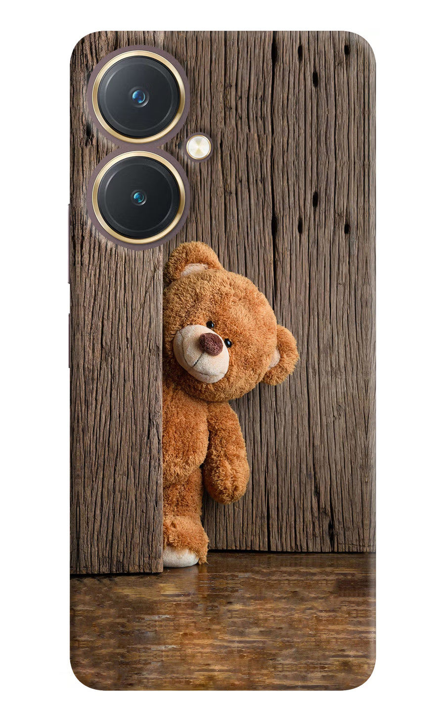 Teddy Wooden Vivo Y27 Back Cover, Hard case