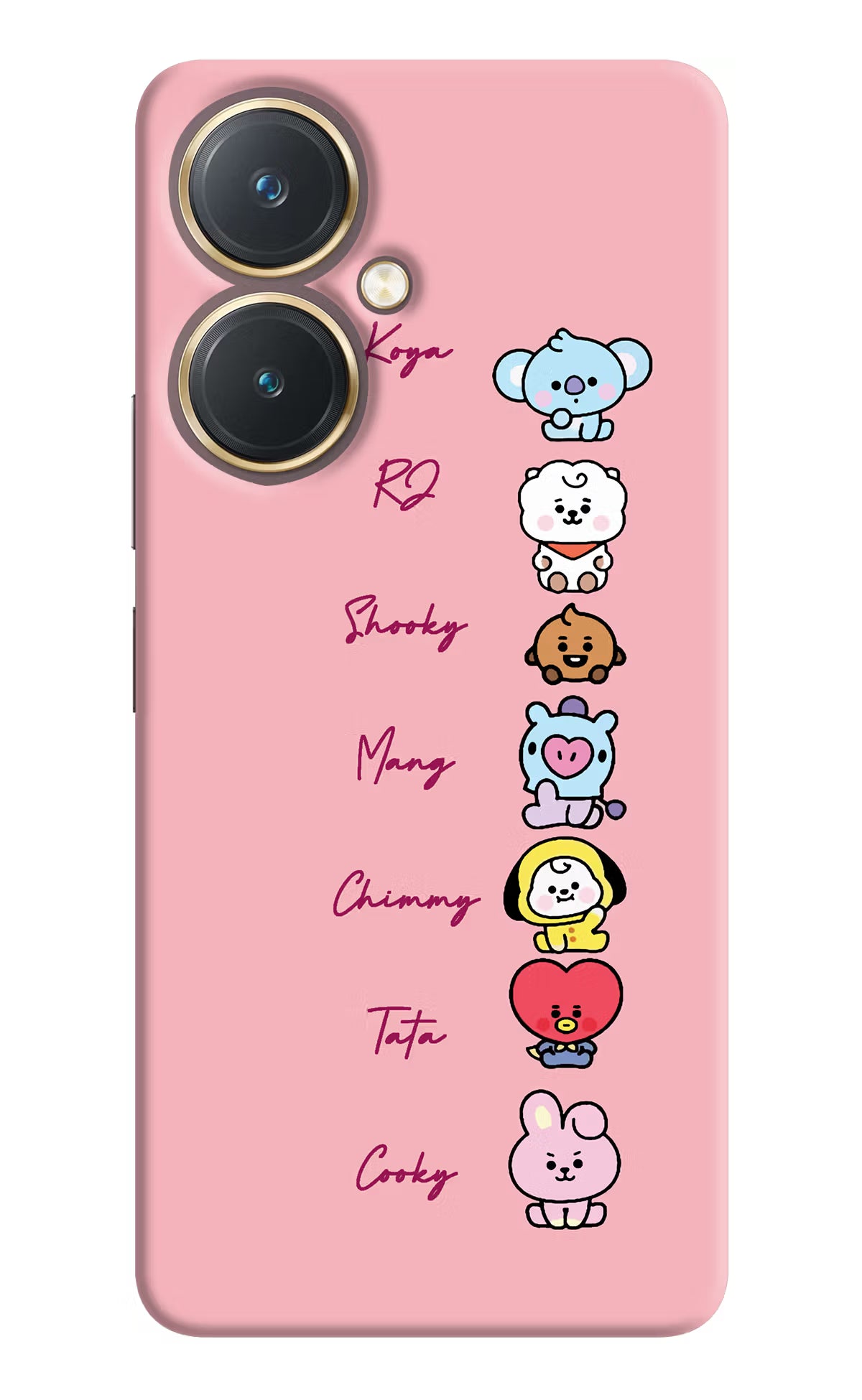 BTS names Vivo Y27 Hard Case Back Cover by Casekaro