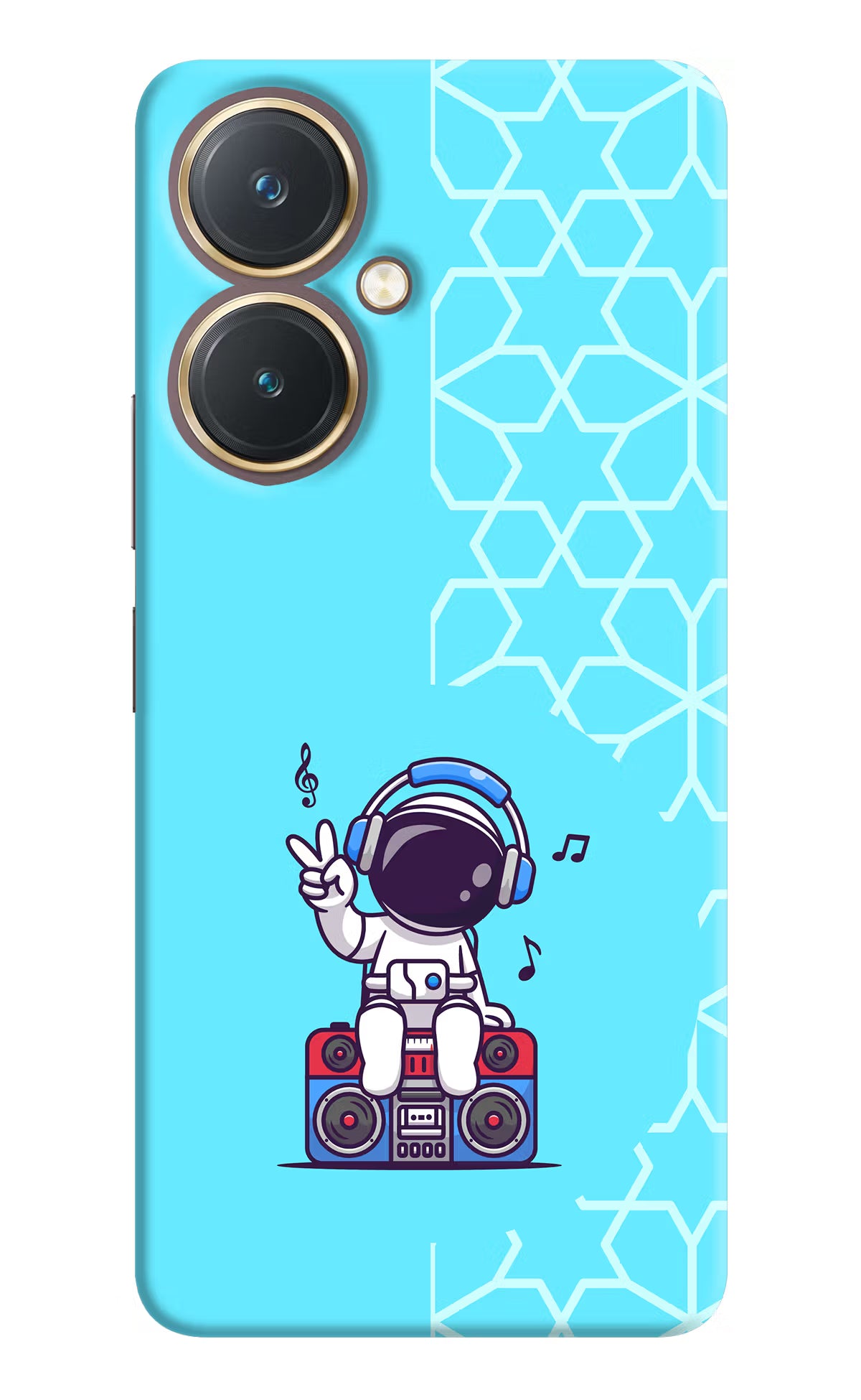 Cute Astronaut Chilling Vivo Y27 Hard Case Back Cover by Casekaro