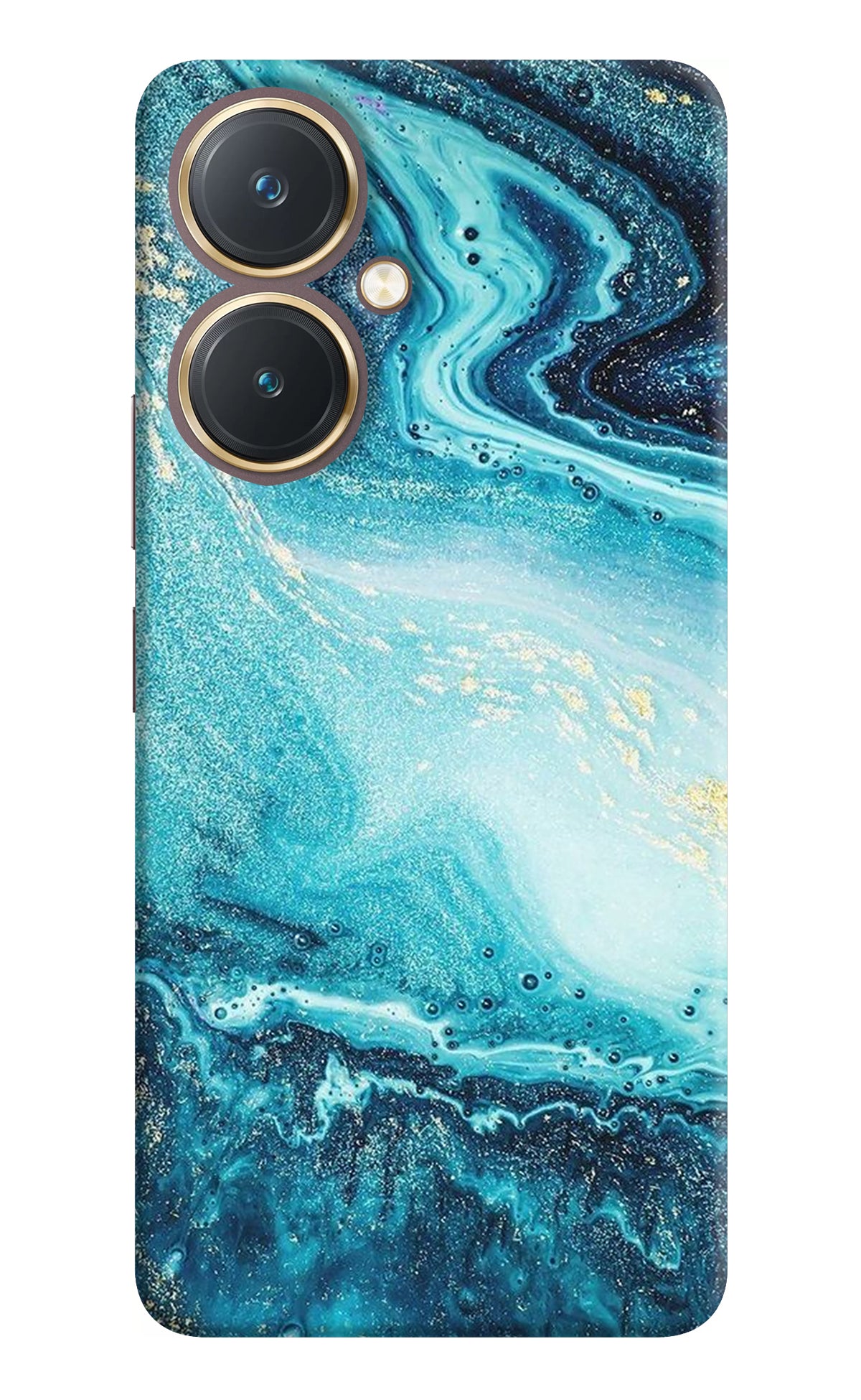 Blue Glitter Marble Vivo Y27 Back Cover