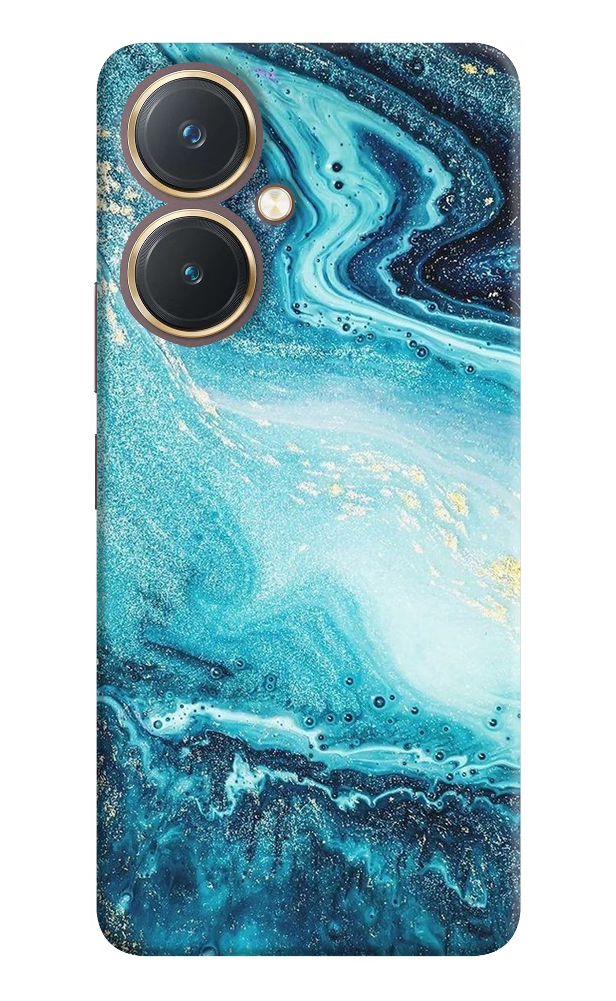 Blue Glitter Marble Vivo Y27 Hard Case Back Cover by Casekaro