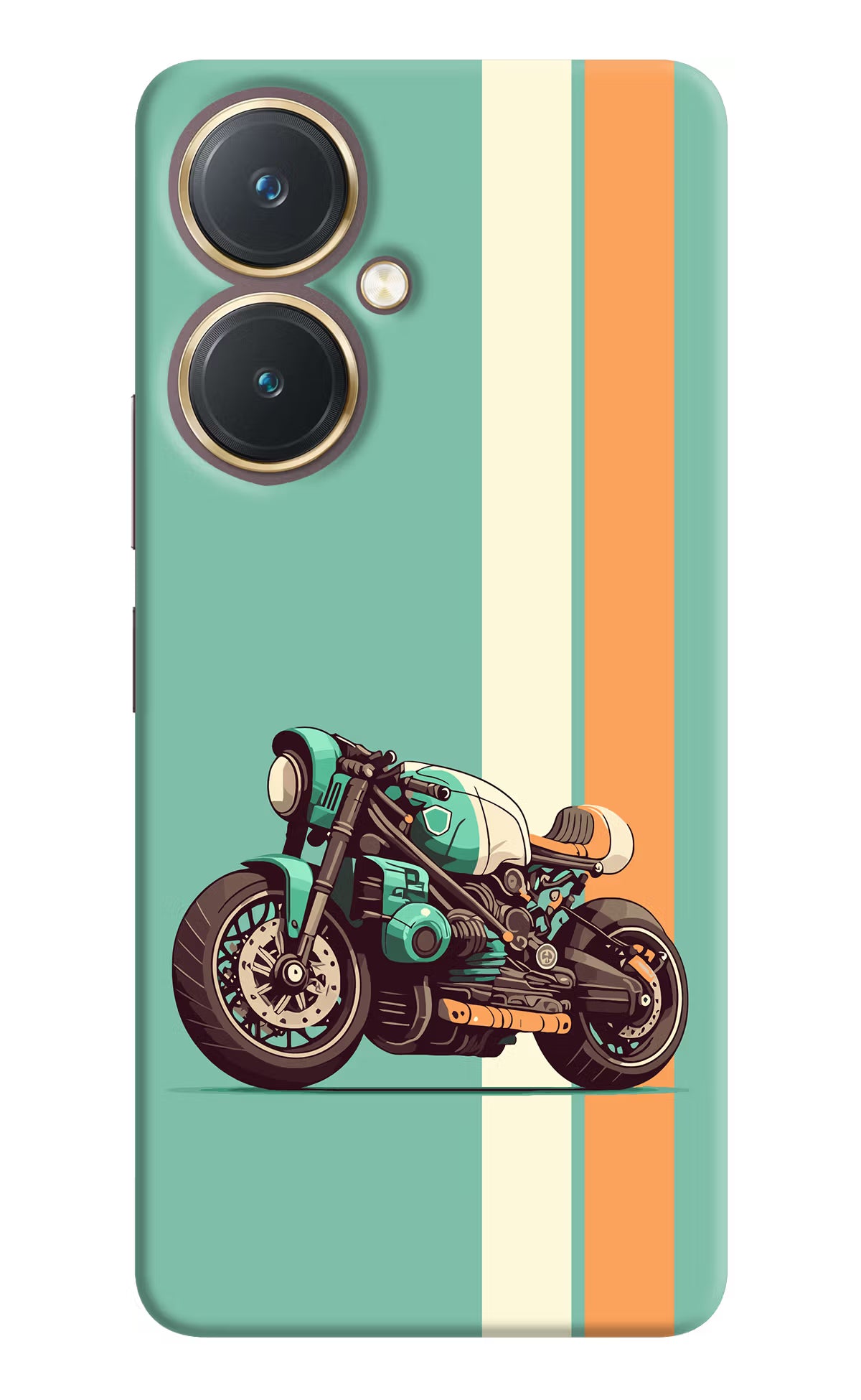 Striped Moto Drift Vivo Y27 Hard Case Back Cover by Casekaro