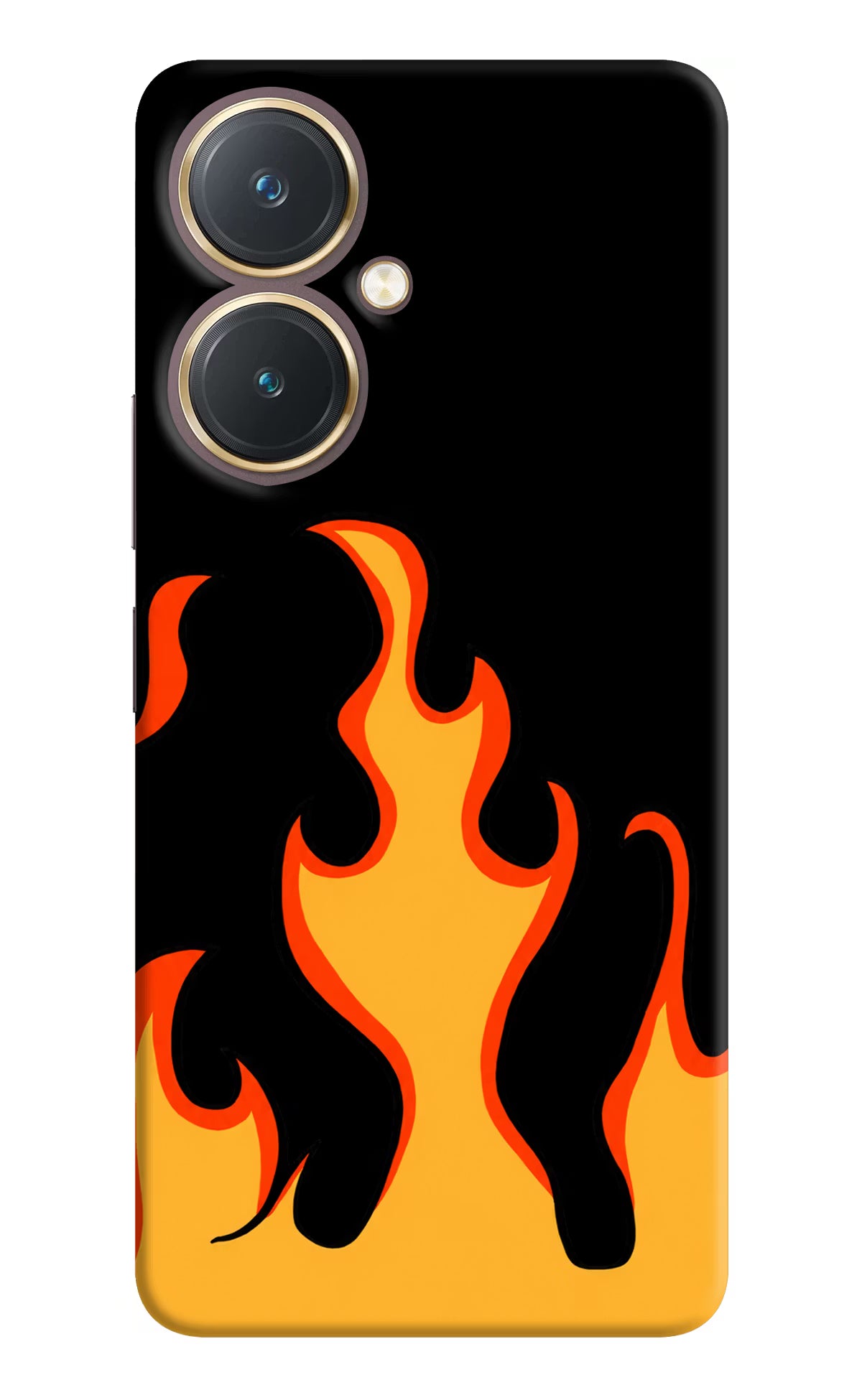 Fired Up – Black Vivo Y27 Hard Case Back Cover by Casekaro