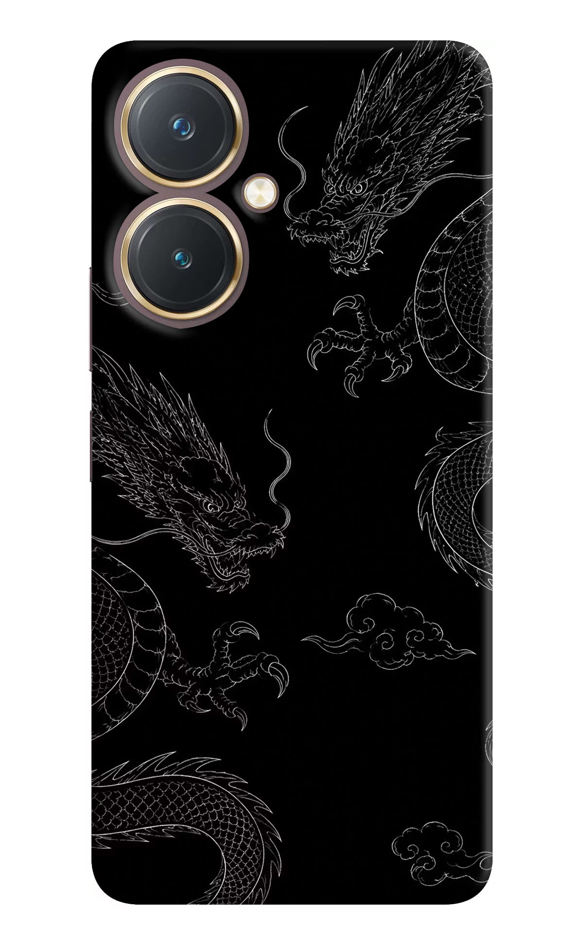 Twin Dragons Vivo Y27 Hard Case Back Cover by Casekaro