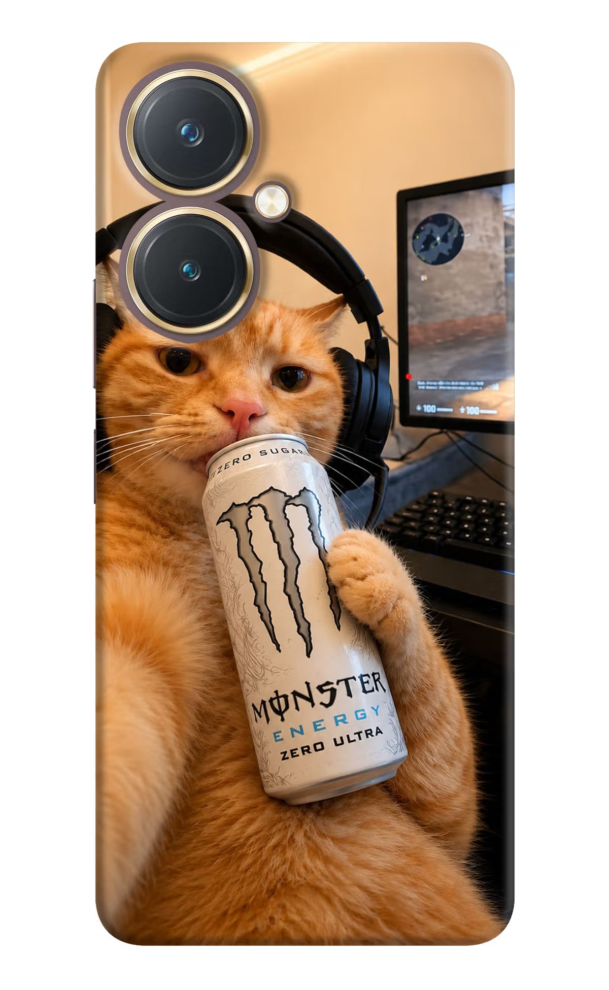 Gamer Cat Energy Vivo Y27 Back Cover