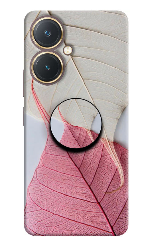 White Pink Leaf Vivo Y27 Pop Case by Casekaro