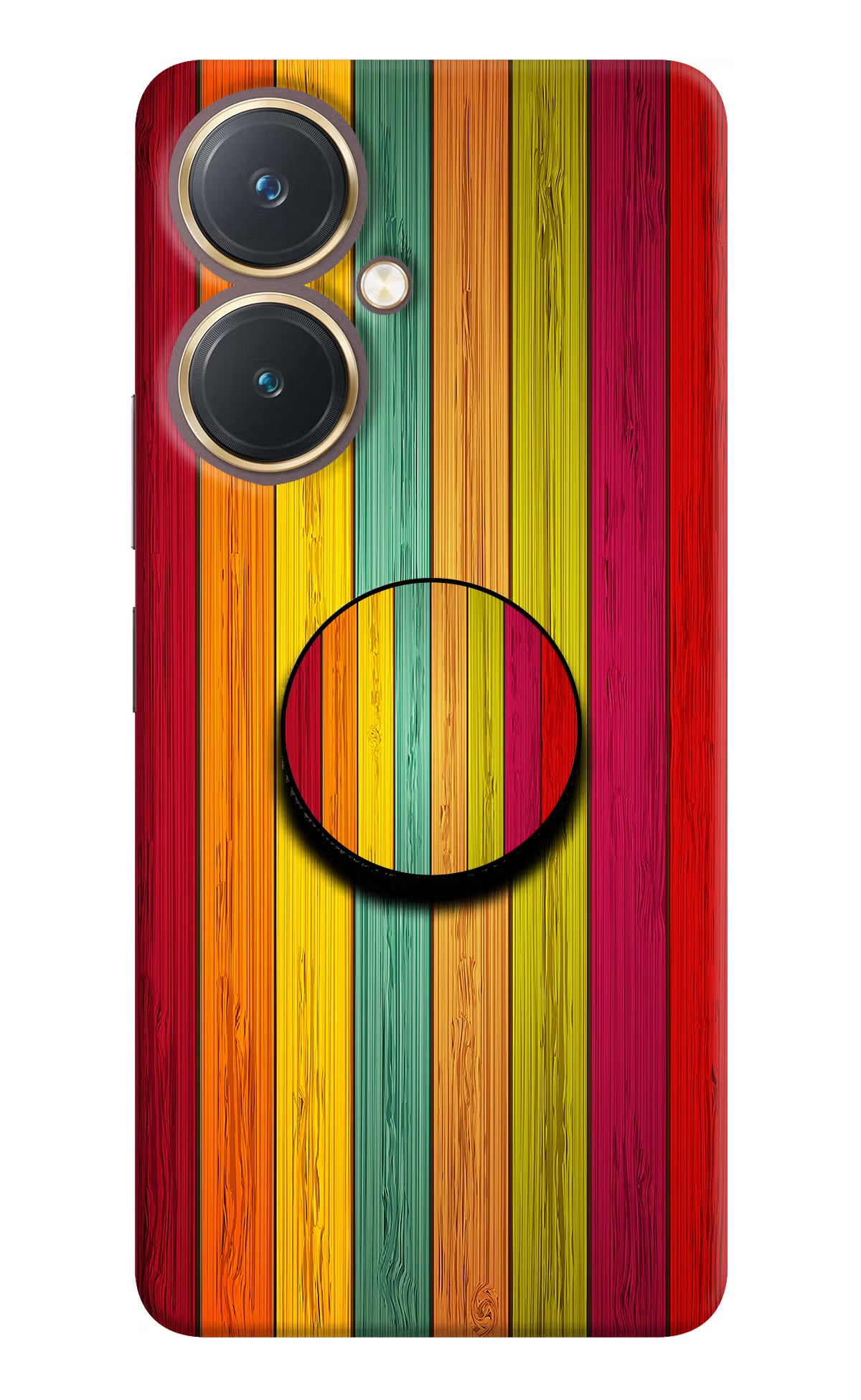 Multicolor Wooden Vivo Y27 Pop Case by Casekaro