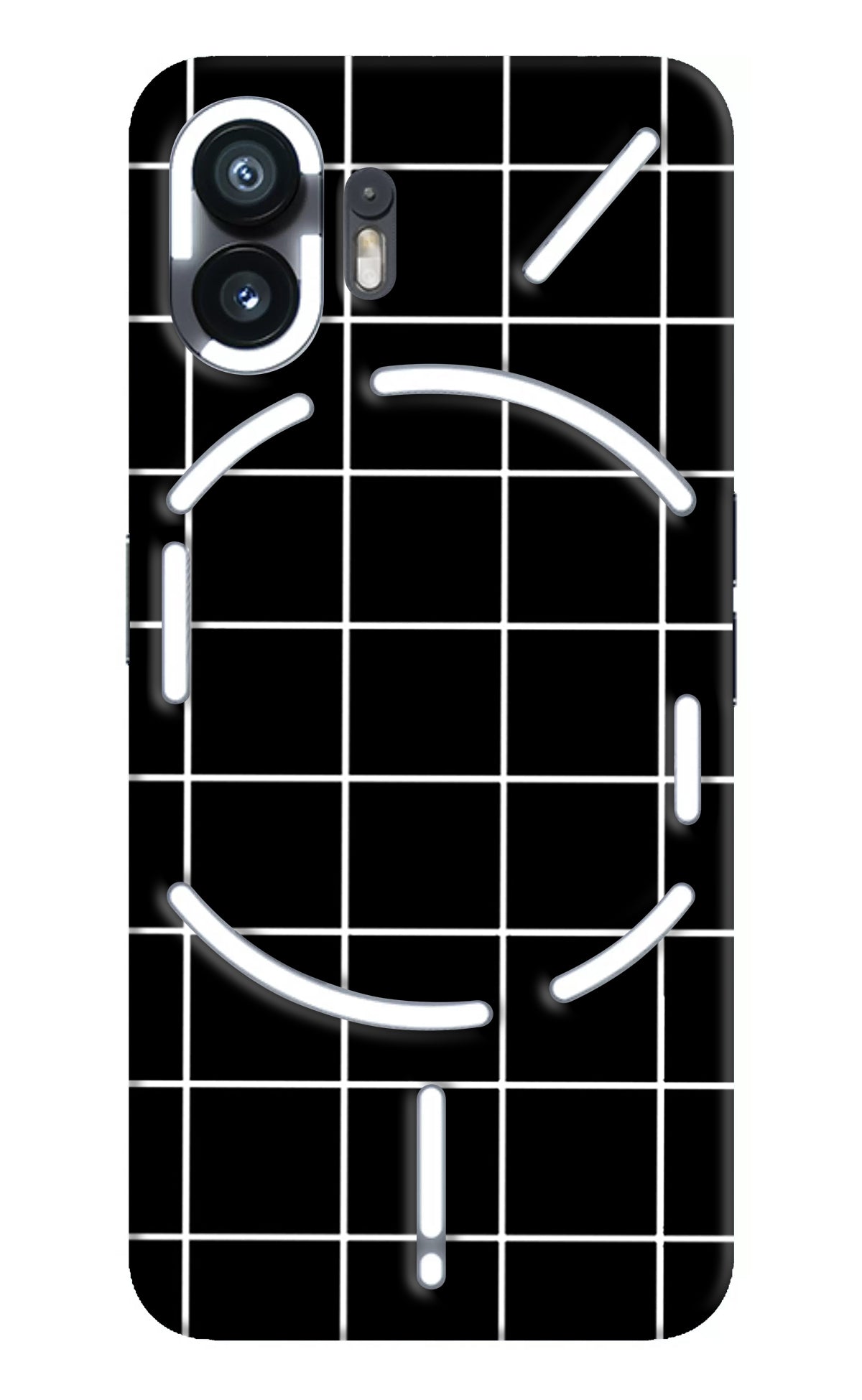 White Grid Nothing Phone 2 Back Cover