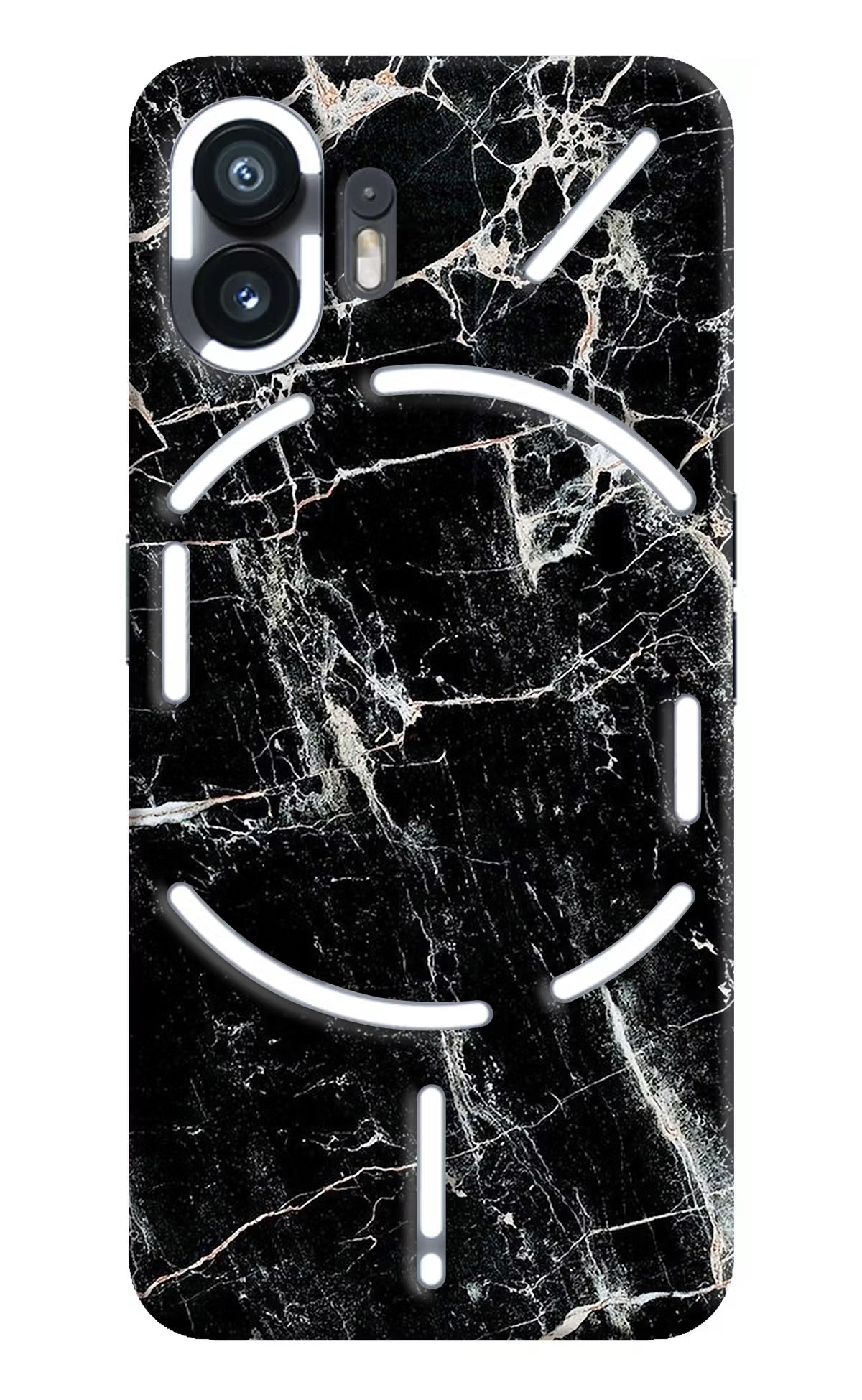 Black Marble Texture Nothing Phone 2 Hard Case Back Cover by Casekaro