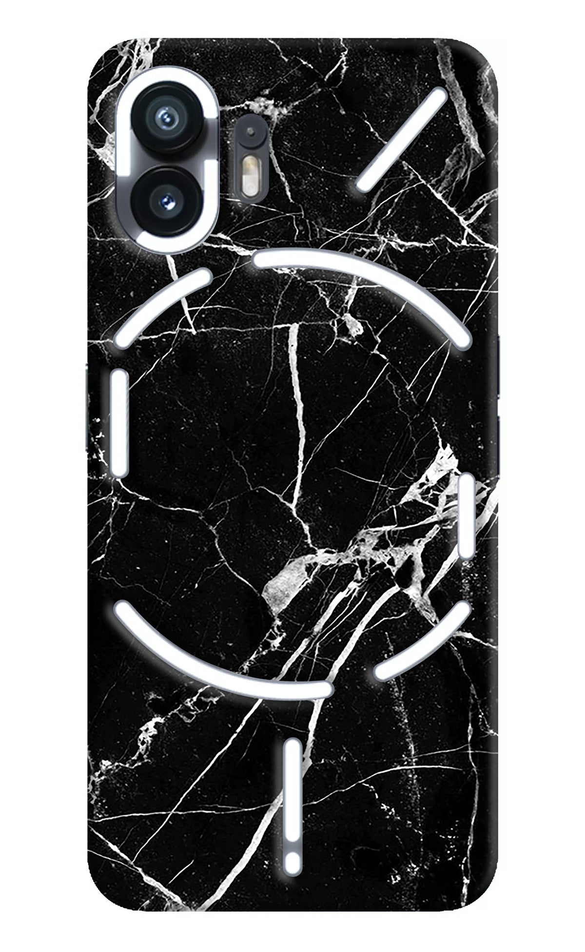 Black Marble Pattern Nothing Phone 2 Back Cover