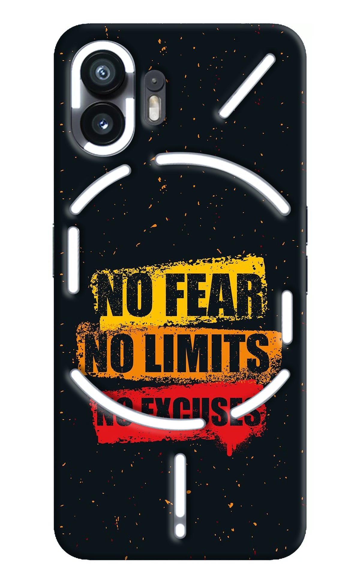 No Fear No Limits No Excuse Nothing Phone 2 Back Cover