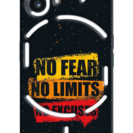No Fear No Limits No Excuse Nothing Phone 2 Hard Case Back Cover by Casekaro