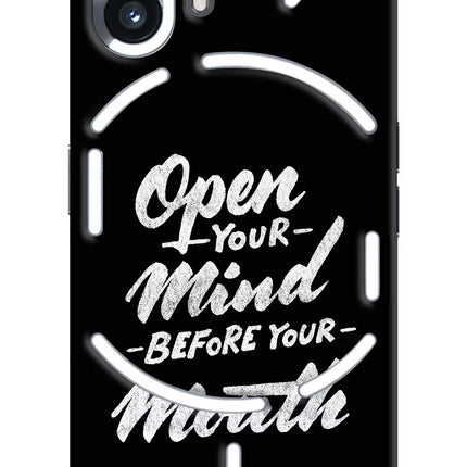 Open Your Mind Before Your Mouth Nothing Phone 2 Hard Case Back Cover by Casekaro