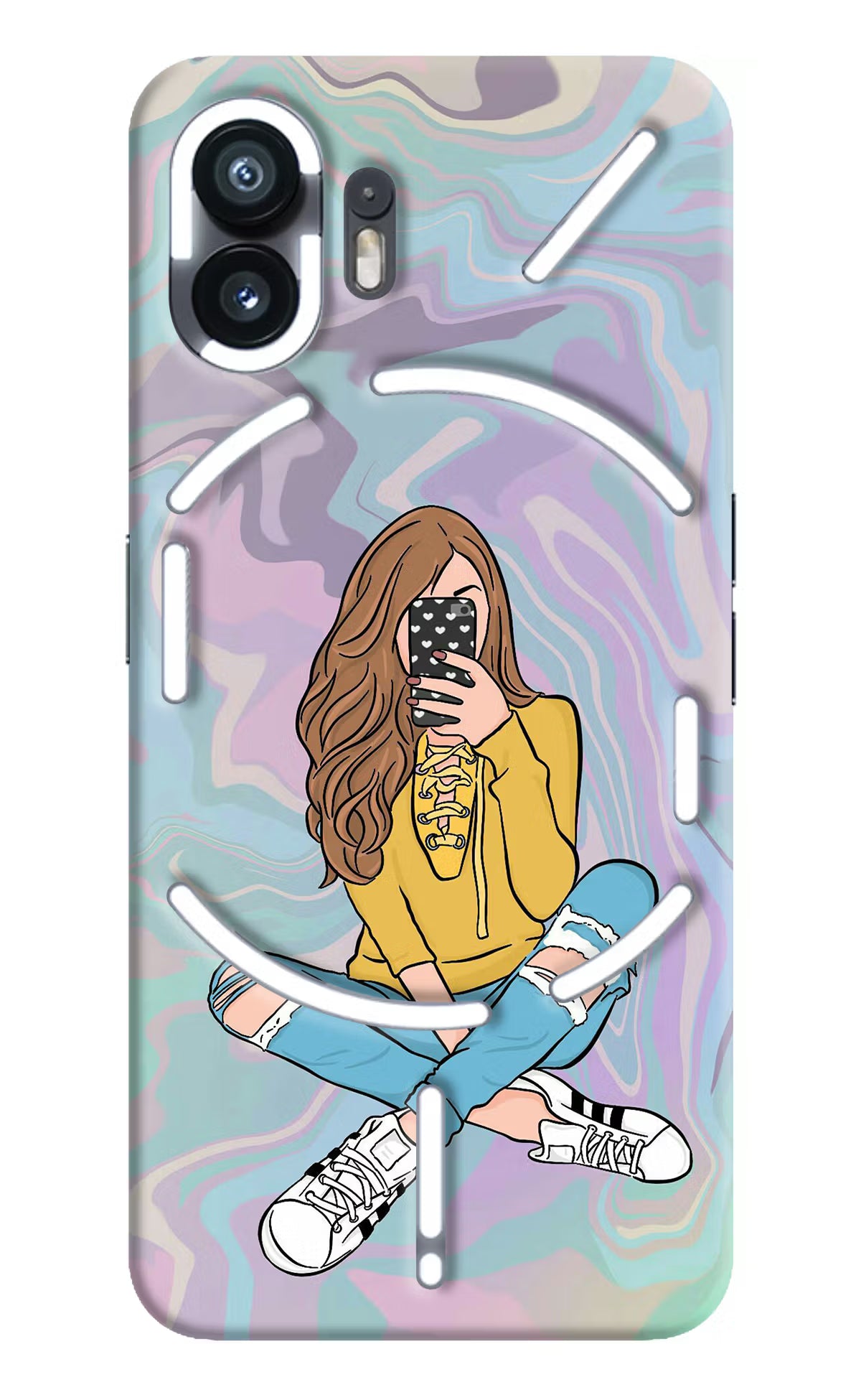 Selfie Girl Nothing Phone 2 Hard Case Back Cover by Casekaro
