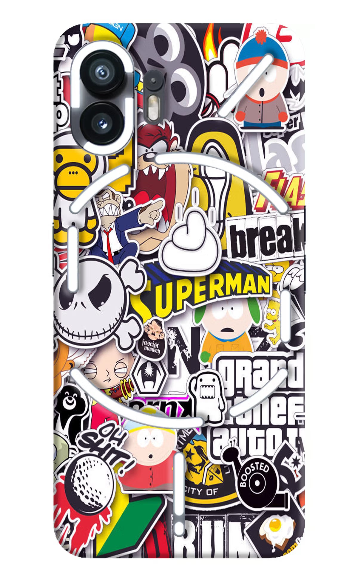 Sticker Bomb Nothing Phone 2 Hard Case Back Cover by Casekaro