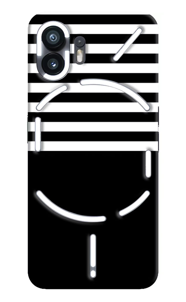 Black and White Print Nothing Phone 2 Hard Case Back Cover by Casekaro