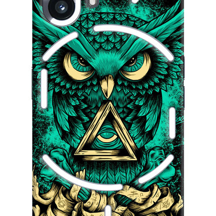 Green Owl Nothing Phone 2 Hard Case Back Cover by Casekaro