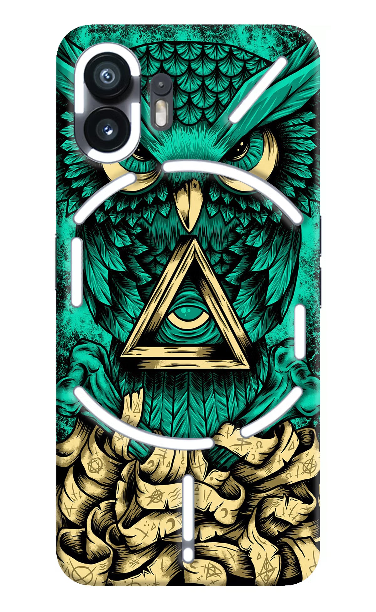 Green Owl Nothing Phone 2 Hard Case Back Cover by Casekaro