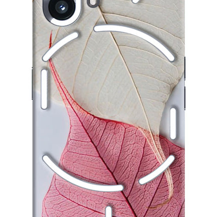 White Pink Leaf Nothing Phone 2 Hard Case Back Cover by Casekaro