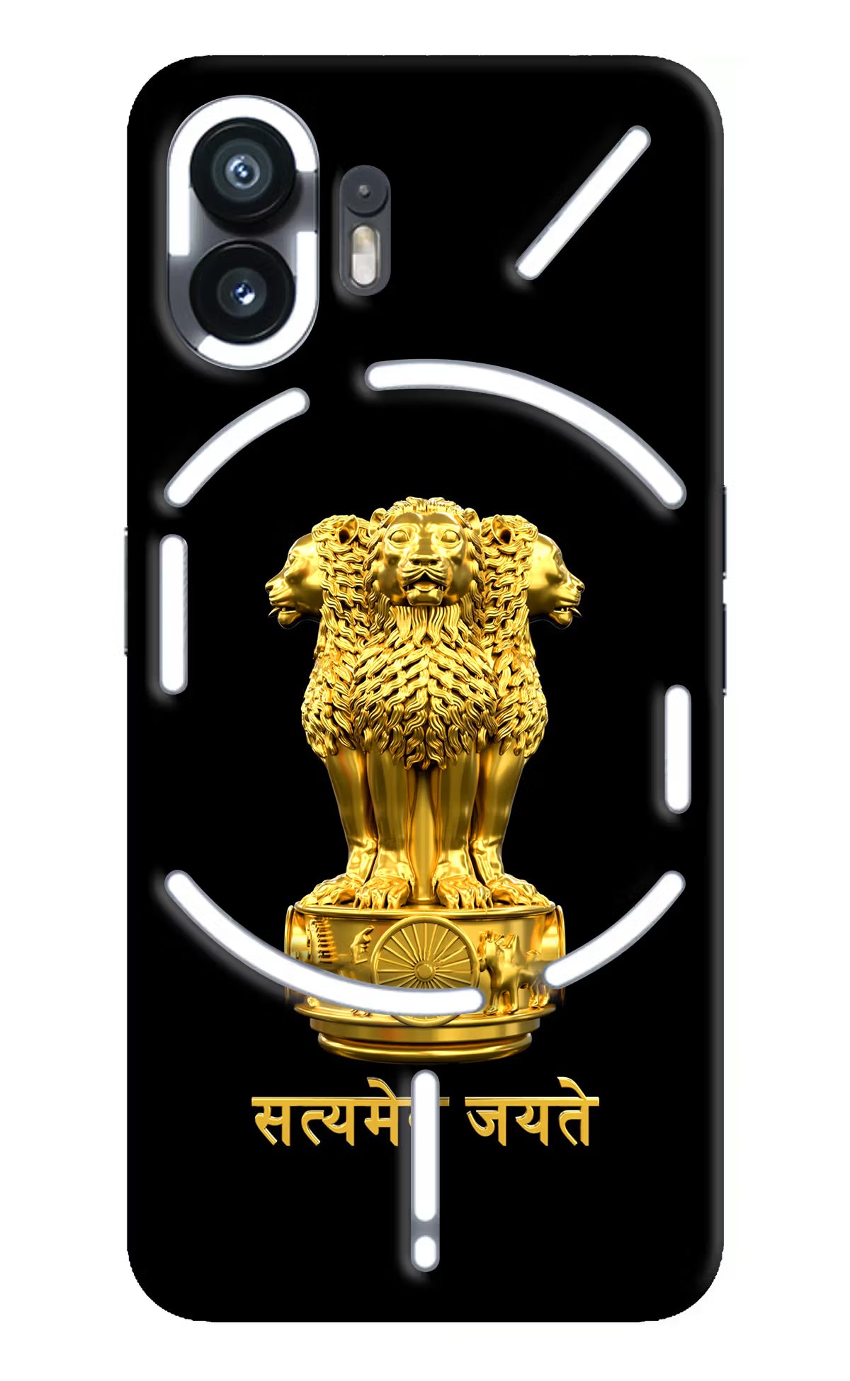 Satyamev Jayate Golden Nothing Phone 2 Hard Case Back Cover by Casekaro