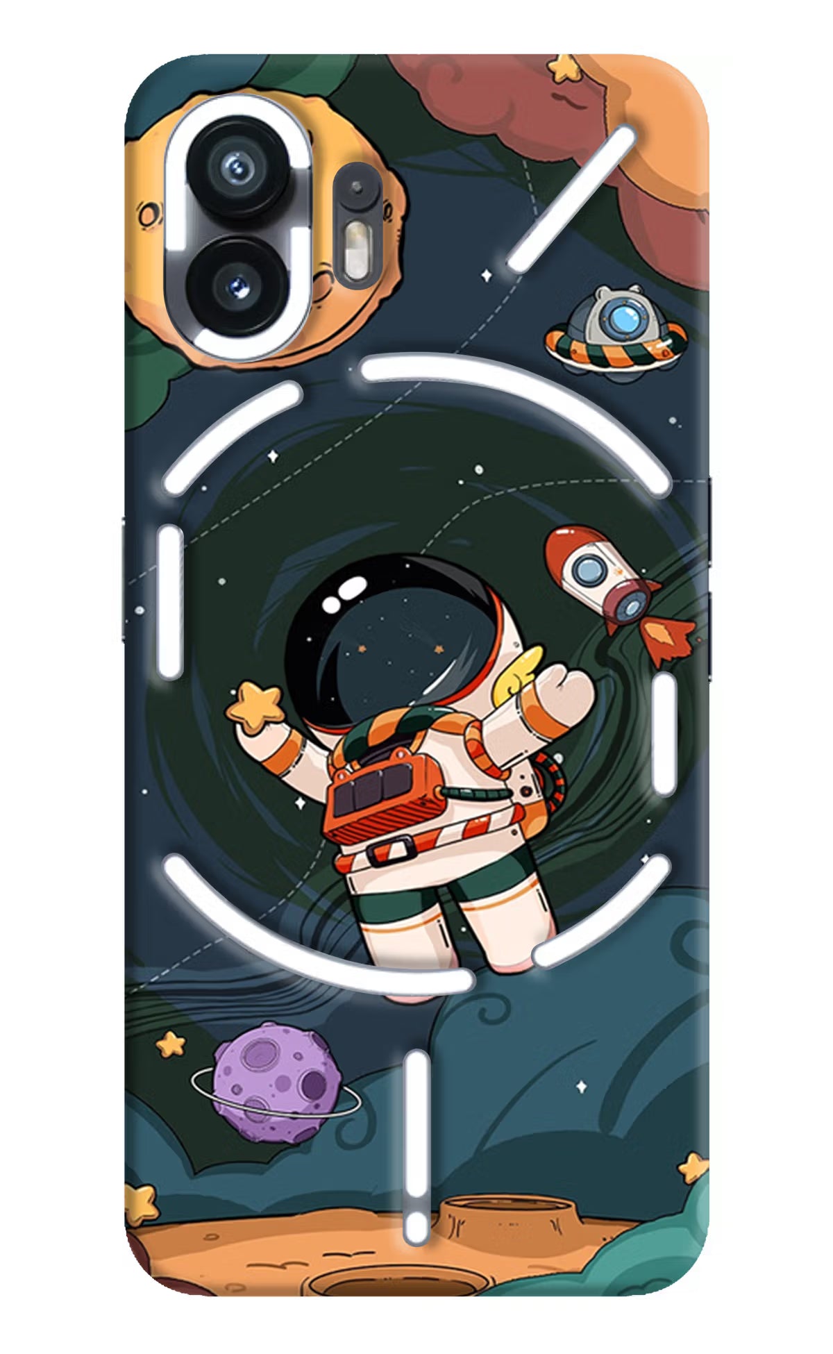 Cartoon Astronaut Nothing Phone 2 Hard Case Back Cover by Casekaro