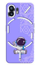 Cute Astronaut Chilling Nothing Phone 2 Hard Case Back Cover by Casekaro