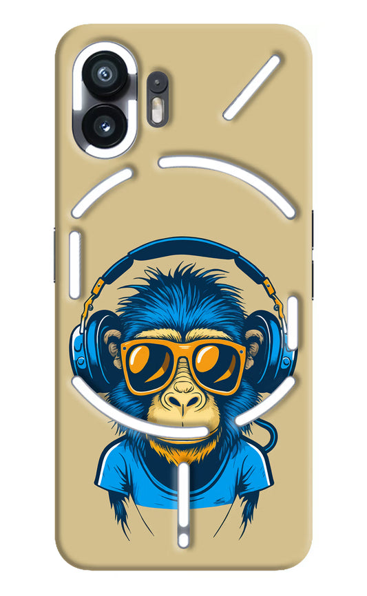 Monkey Headphone Nothing Phone 2 Hard Case Back Cover by Casekaro