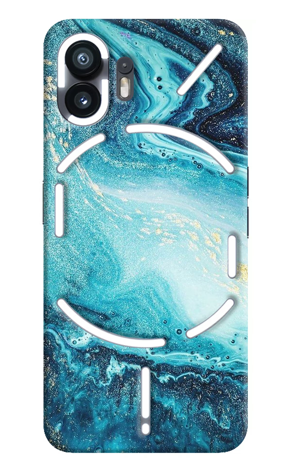 Blue Glitter Marble Nothing Phone 2 Hard Case Back Cover by Casekaro