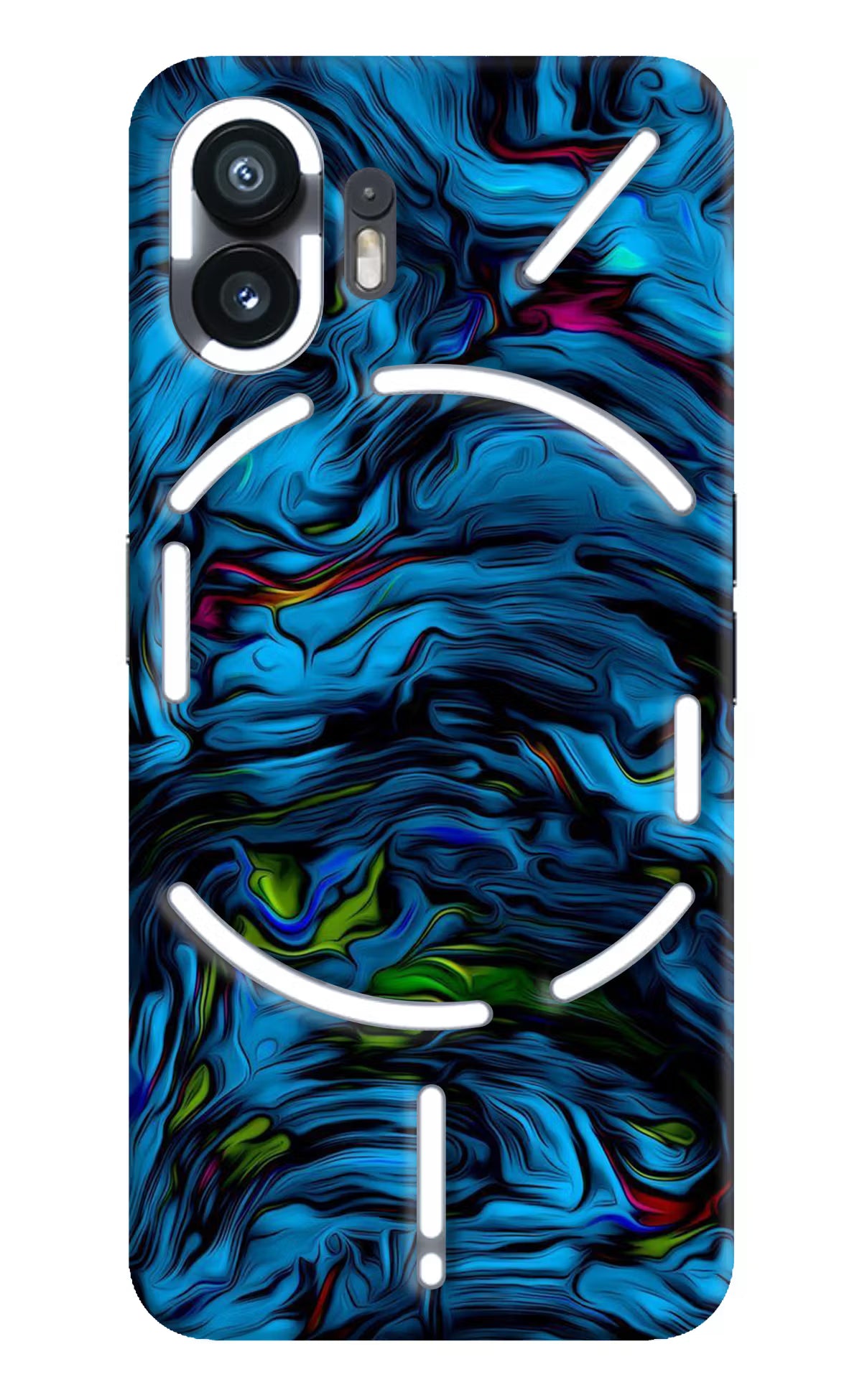 Dark Blue Abstract Nothing Phone 2 Hard Case Back Cover by Casekaro